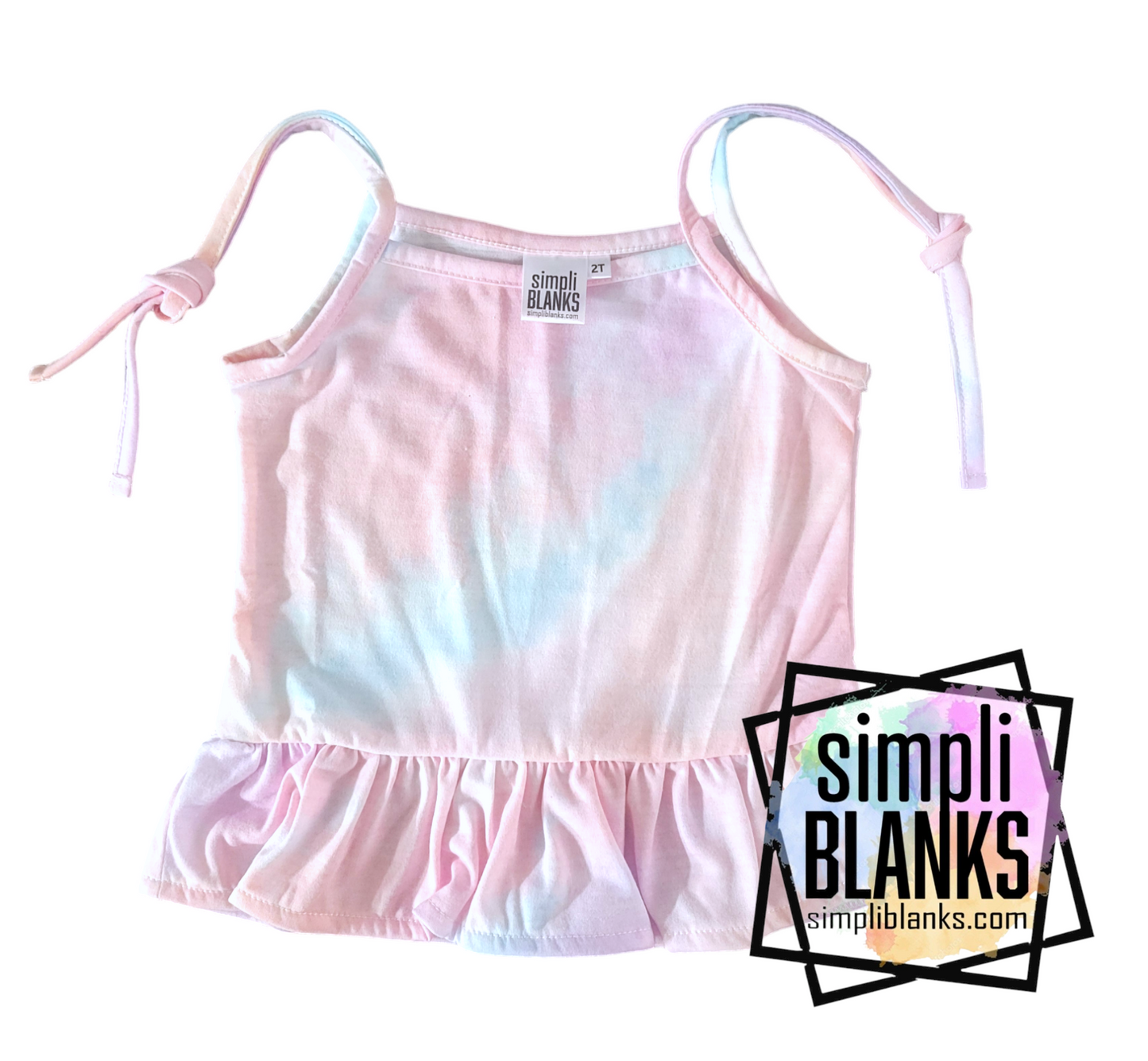 Girls Ruffled Tank Top (Cotton Candy)
