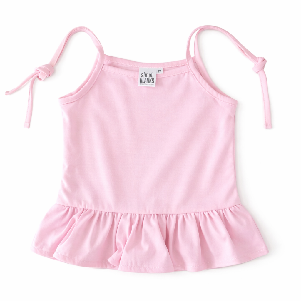 Girls Ruffled Tank Top (Pink)