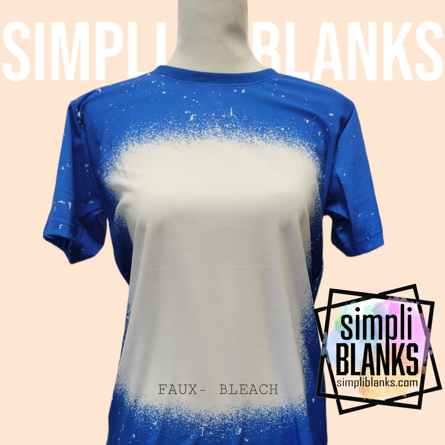 SS- BLUE FAUX BLEACHED SUBLIMATION SHIRT