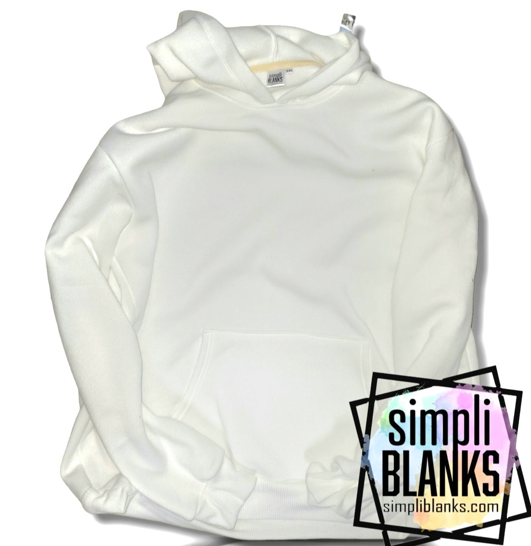 Fleece White- Unisex Sublimation hoodie- Adult Sizes Only