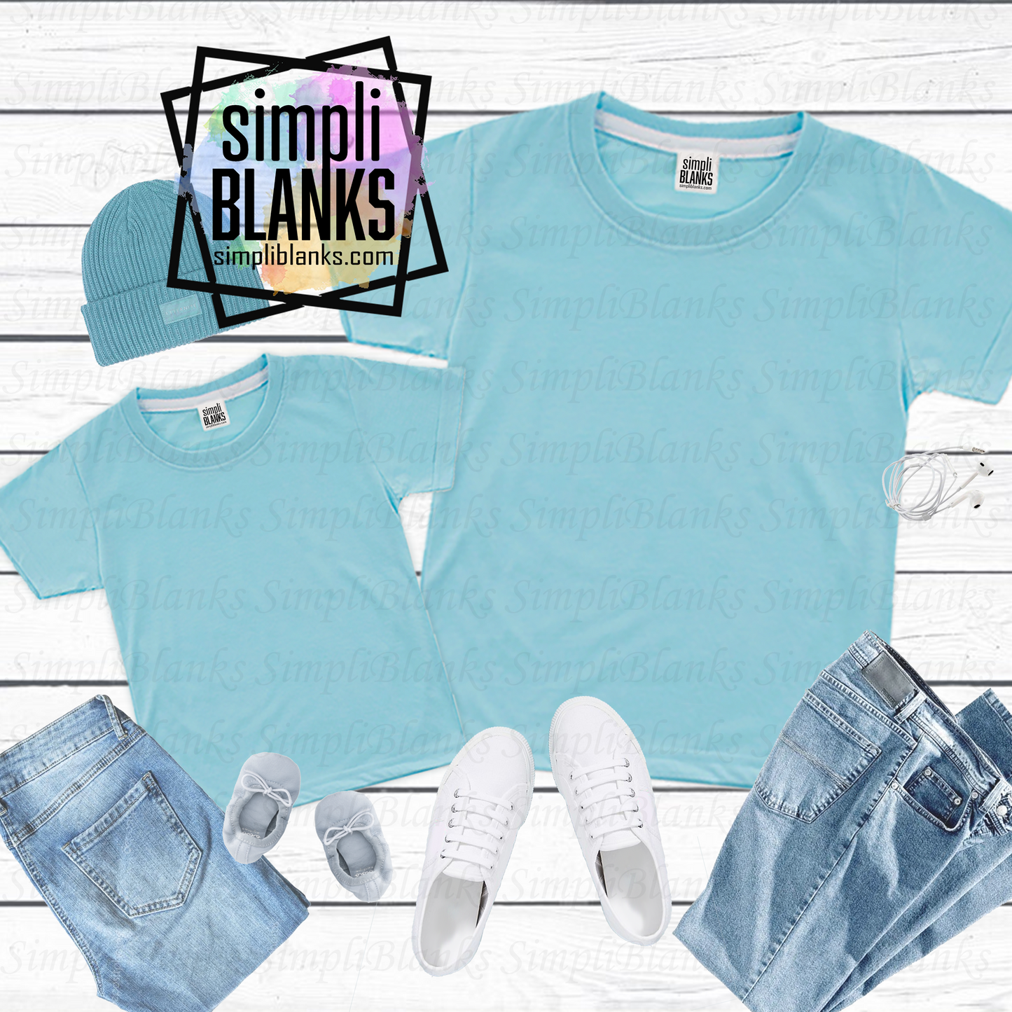 Blue Shirt MockUP (Mommy & Daughter)