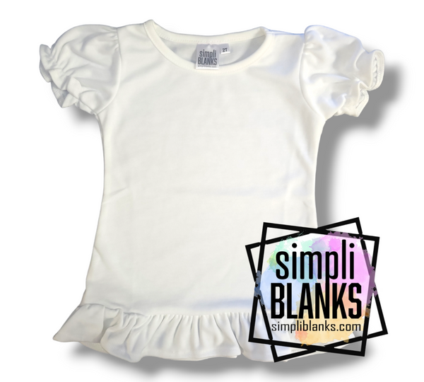 GIRLS RUFFLED SHIRT(TK) WHITE