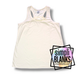 RB- (CREAM) WOMANS FLOWY RACERBACK