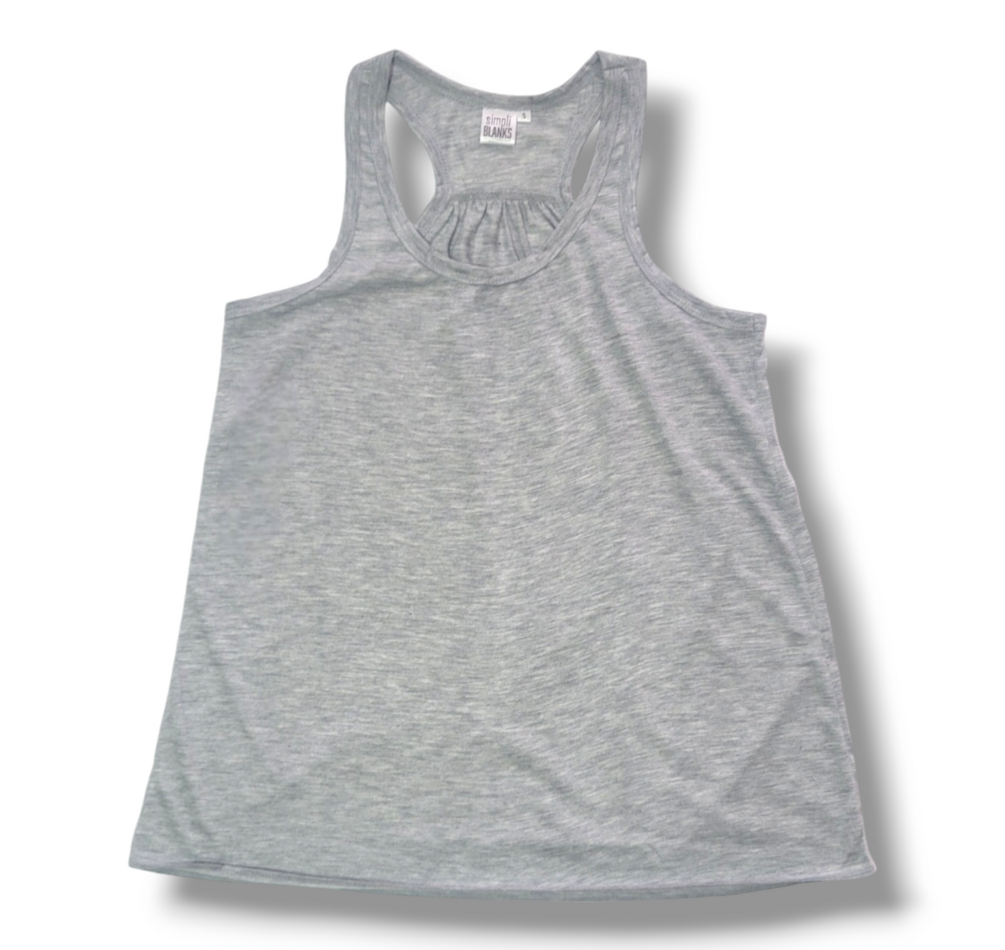 RB-(GREY) WOMANS FLOWY RACERBACK TANK TOP