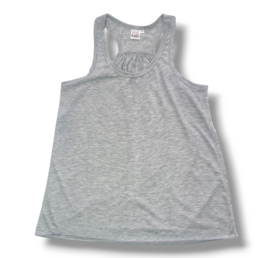 RB-(GREY) WOMANS FLOWY RACERBACK TANK TOP