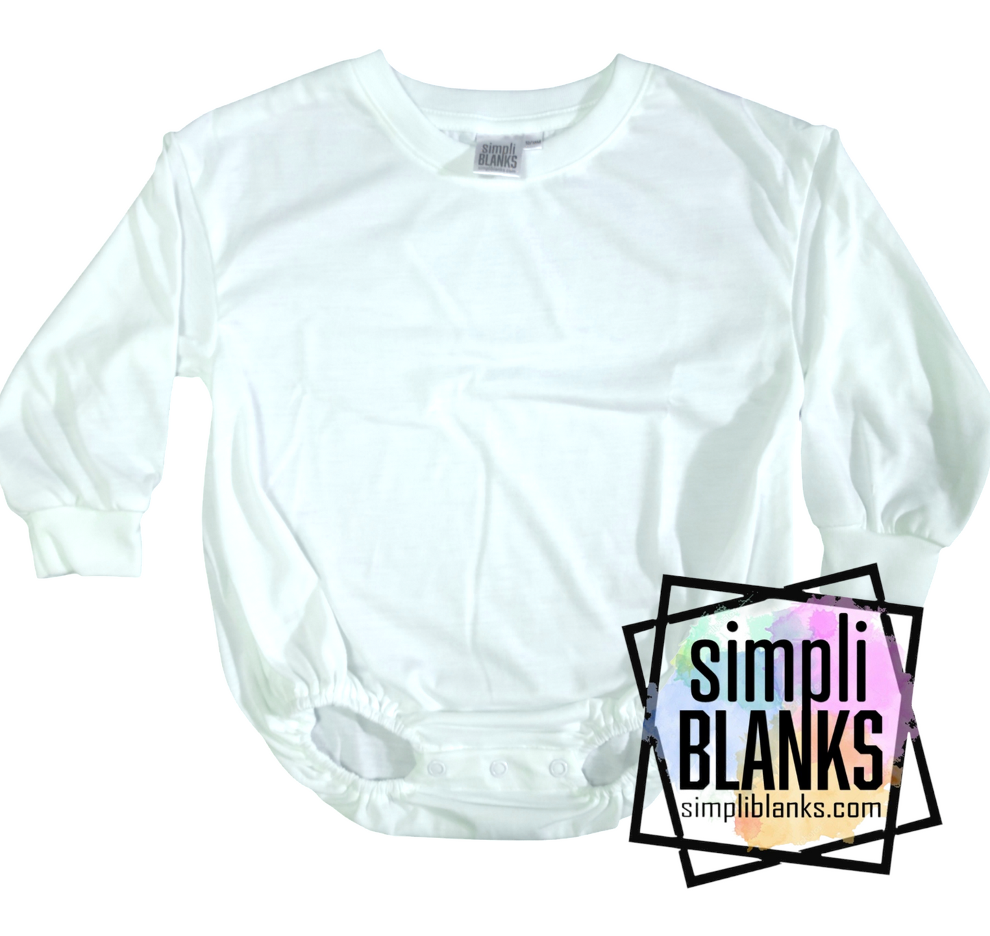 LSBBR-Long Sleeve-Baggy Baby Romper (White)