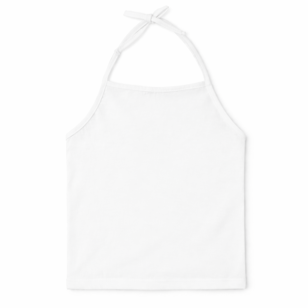 KIDS HALTER TOP- WHITE