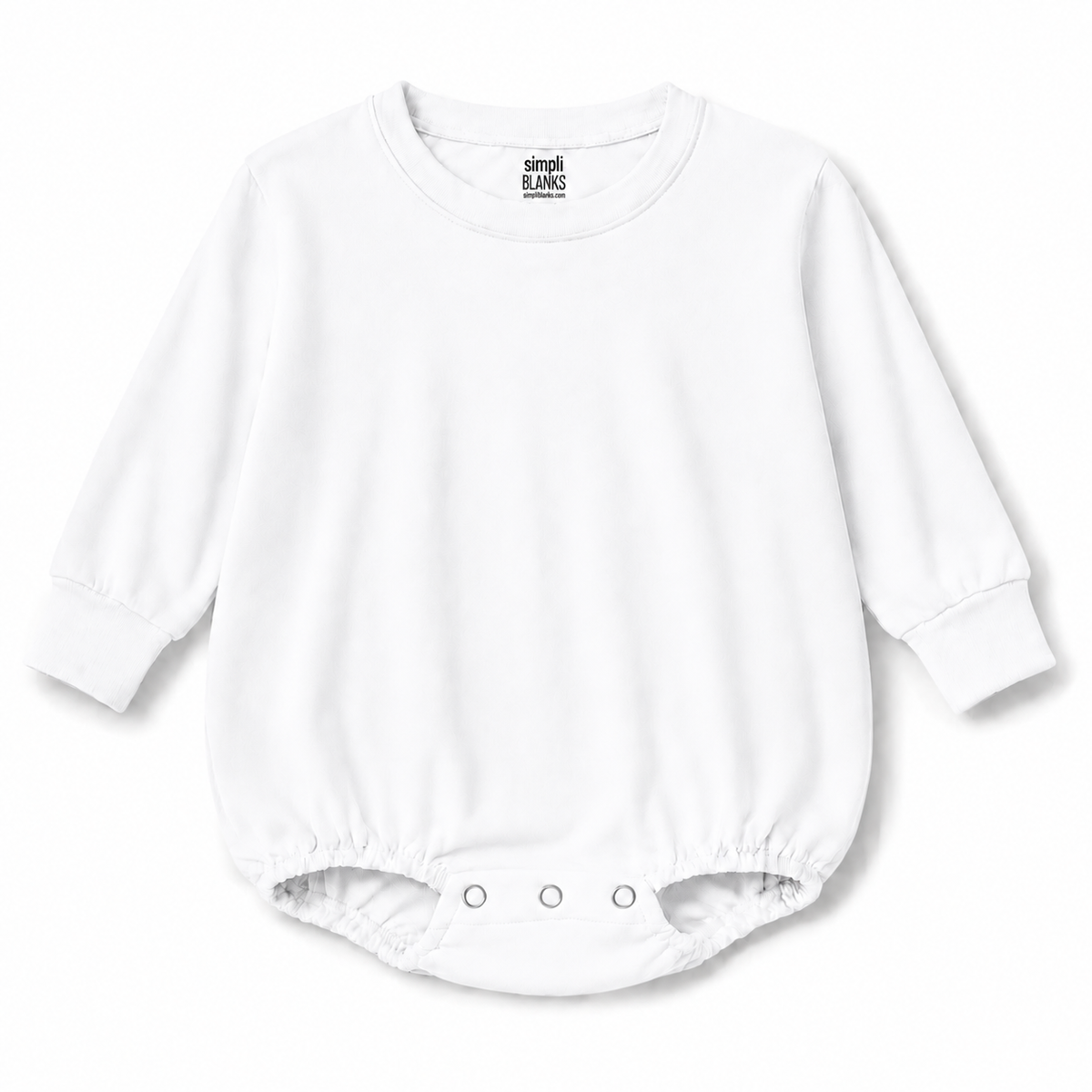 LSBBR-Long Sleeve-Baggy Baby Romper (White)