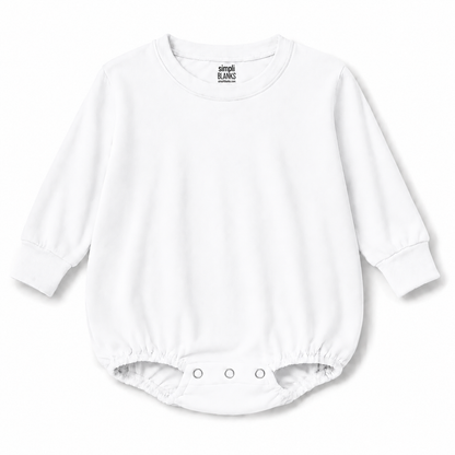 LSBBR-Long Sleeve-Baggy Baby Romper (White)