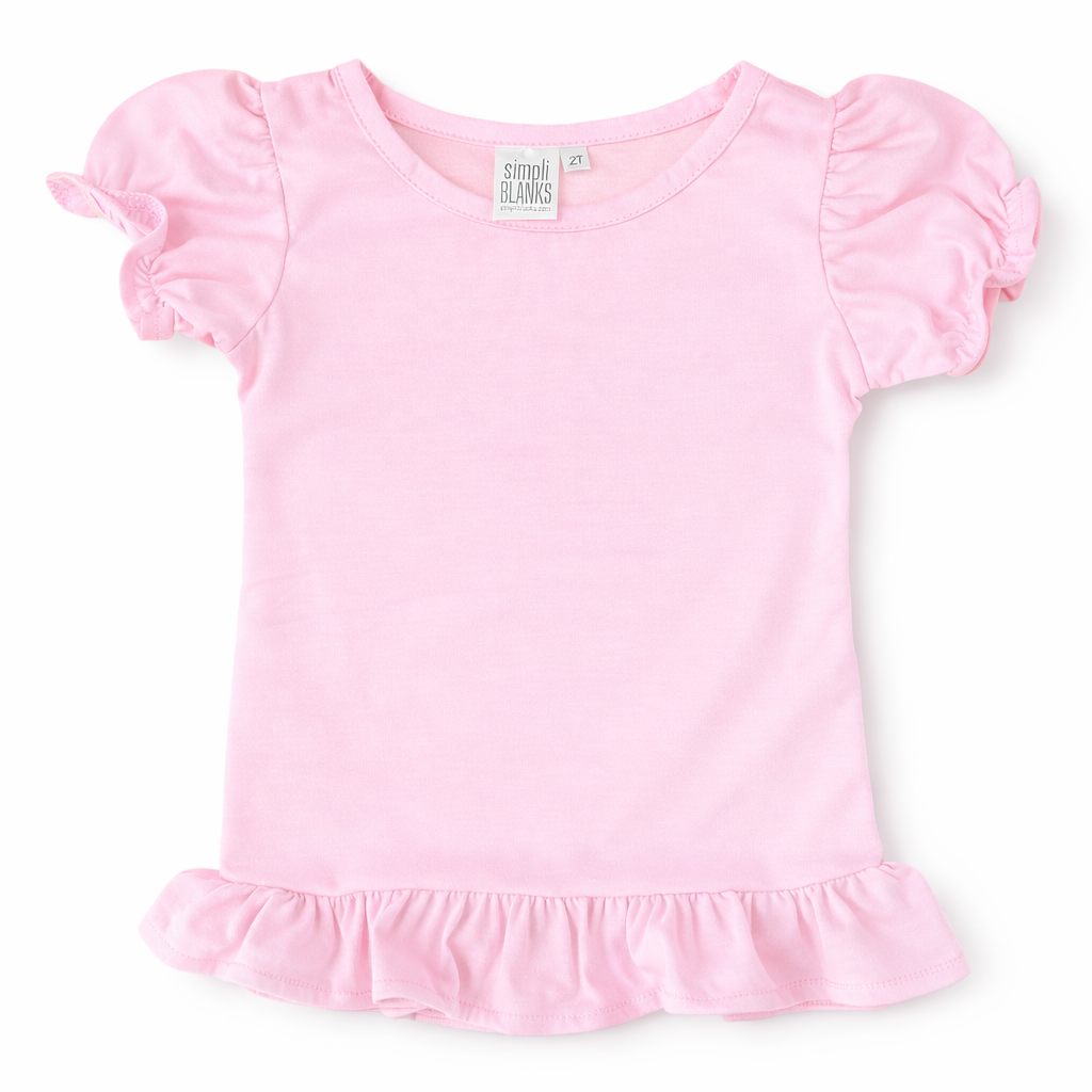 PINK GIRLS RUFFLED SHIRT