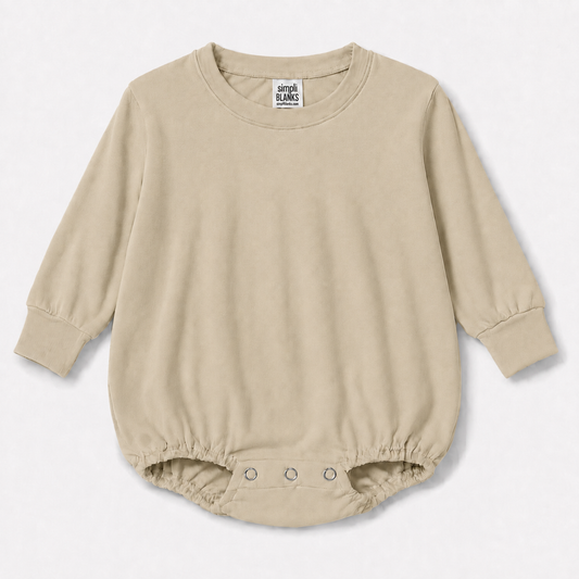 LSBBR-Long Sleeve-Baggy Baby Romper (Khaki)