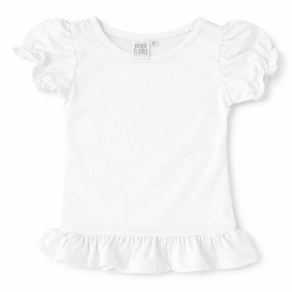 GIRLS RUFFLED SHIRT(TK) WHITE