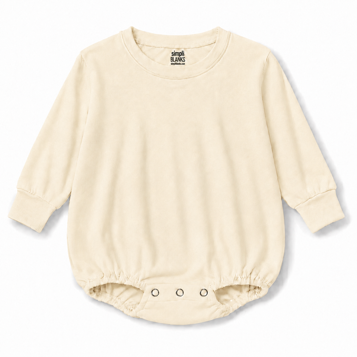 LSBBR-Long Sleeve Baggy Baby Romper (Cream)