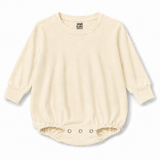 LSBBR-Long Sleeve Baggy Baby Romper (Cream)