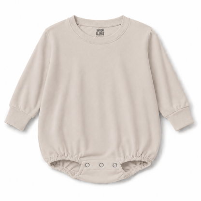 LSBBR-Long Sleeve-Baggy Baby Romper (Natural)