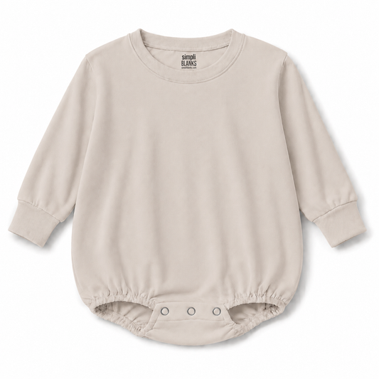 LSBBR-Long Sleeve-Baggy Baby Romper (Natural)