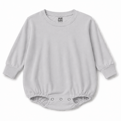 LSBBR- Long Sleeve Baggy Baby Romper (Silver)