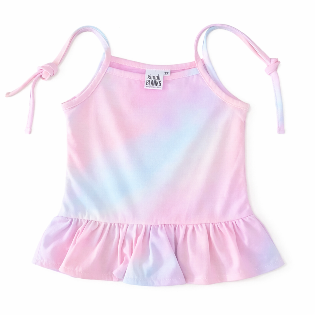 Girls Ruffled Tank Top (Cotton Candy)