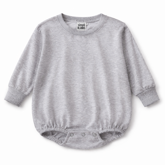 LSBBR- Long Sleeve Baggy Baby Romper (Grey)