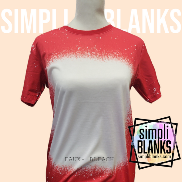 SS- RED FAUX BLEACHED SUBLIMATION SHIRT