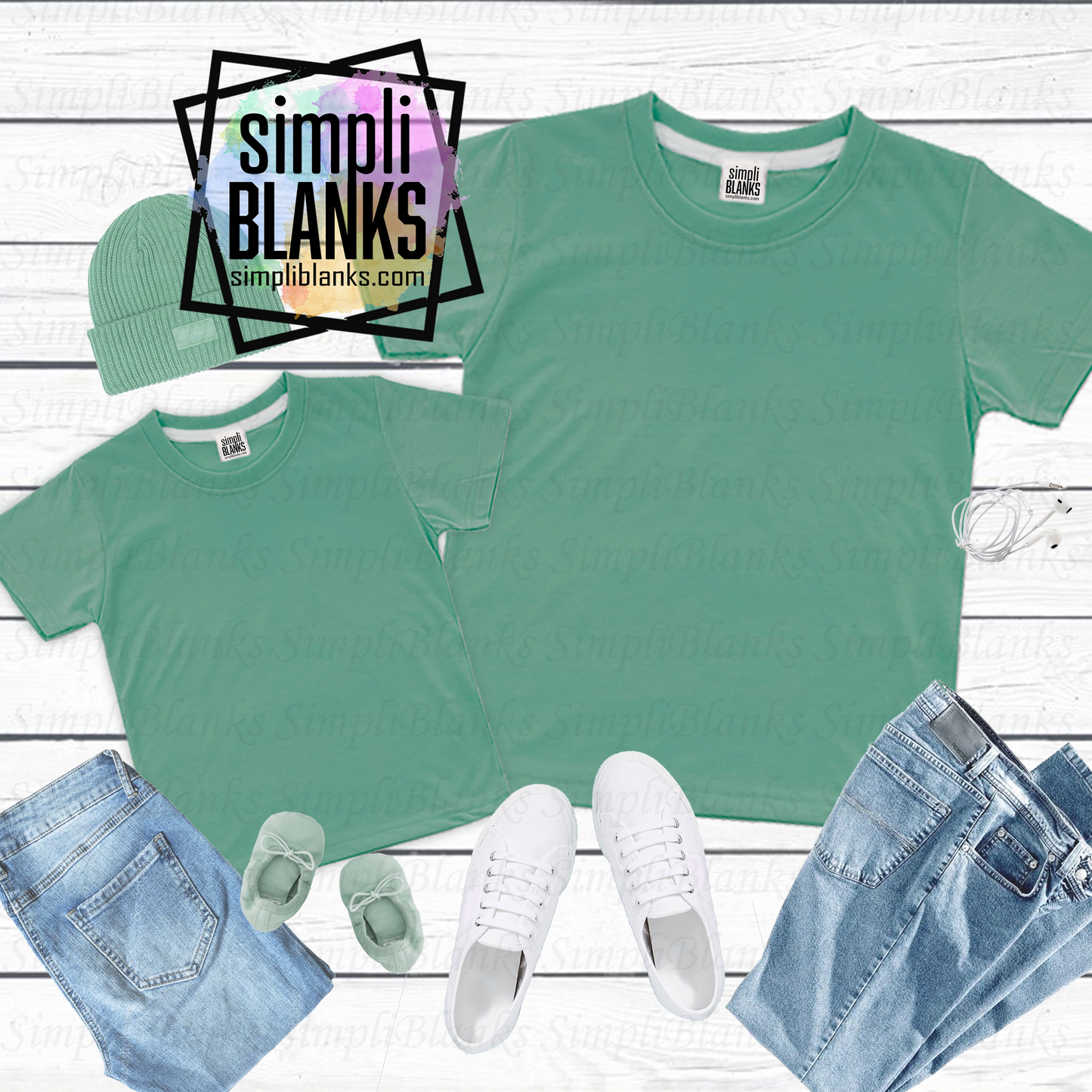 Teal Shirt MockUP (Mommy & Daughter)